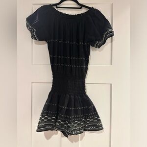 Black dress with cinched waist